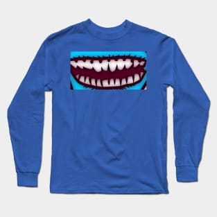 Blue Monster Mouth Long Sleeve T-Shirt